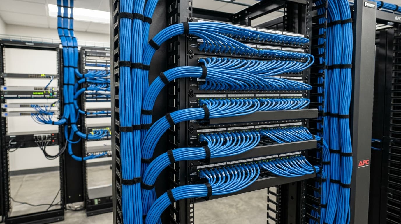 مراحل استاندارد کابلکشی و پسیو شبکه در کارخانهها و شرکتها
